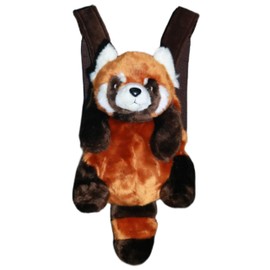 buyborgood Women's Stuffed Animal Backpack Girls' Realistic Red Panda Plush Bag