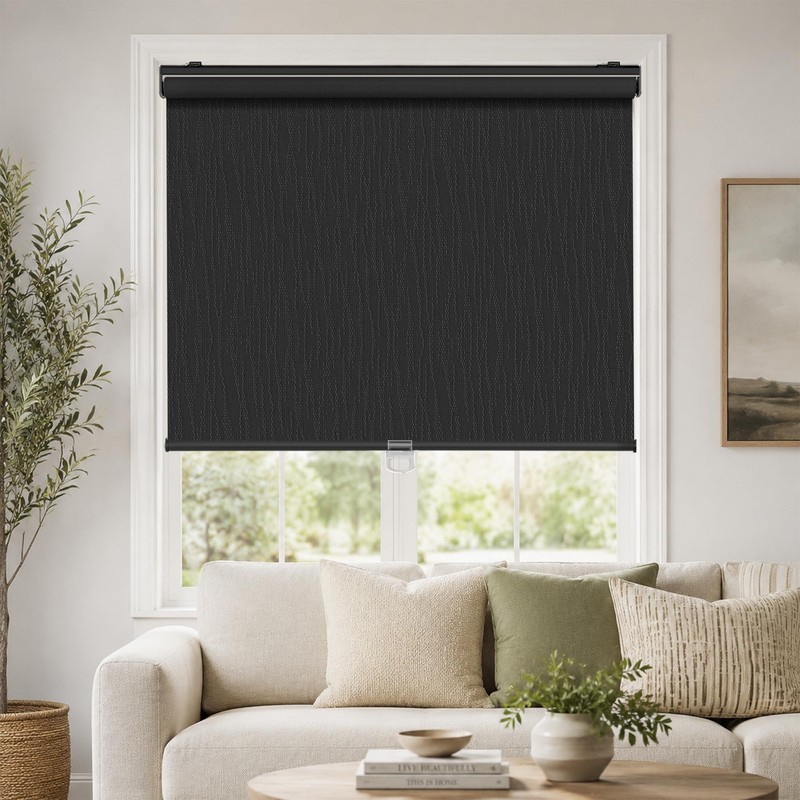 Blackout Roller Shades for Window, Cordless Pull Down Blinds