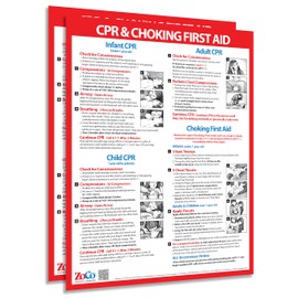 ZOCO – CPR & Choking Poster (2-Pack) – Heimlich Maneuver & First Aid Instructions for Infant, Child, Adult – Laminated 17x22 – Restaurant, School Nurse, Daycare, Office Safety Sign