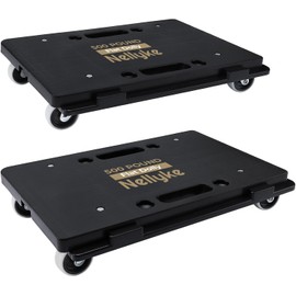 Nellyke Furniture Dolly, 2 Pack Small Flat Moving Dolly, Furniture Movers with 4 Wheels, 500Lbs Capacity, Connectable and Portable Dollies for Heavy Appliance, Black