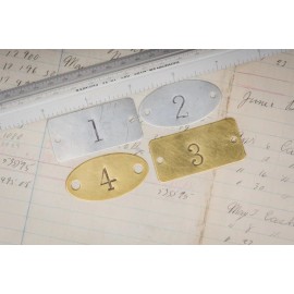 Custom Brass Tags - Numbered Locker number plate - locker number - hotel door - Oval 2" x 1", Aluminum