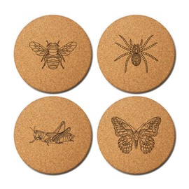 Magic Pine Juego de 4 posavasos de insectos