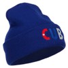 Cuba CUB Flag Embroidered Long Beanie - Royal OSFM