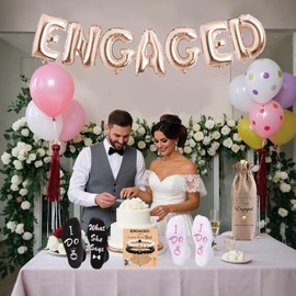 HIGHTERTON Engagement Gifts for Couples,5pcs Presents for Girlfriend Boyfriend Ideas,Gift Set for Fiance and Fiancee with Funny Novely Socks