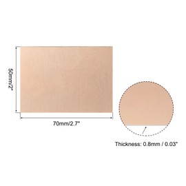PATIKIL FR4 Single-sided Copper-Clad PCB Laminate Circuit Board 70 x 50 x 0.8 mm Pack of 2