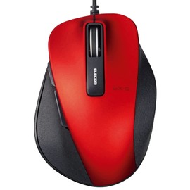 エレコム マウス 有線 Sサイズ 小型 5ボタン (戻る・進むボタン搭載) BlueLED 握りの極み レッド M-XGS10UBRD