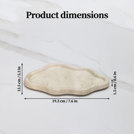 Natural Travertine Tray, Cloud Shape Jewelry Tray Stone Tray Marble Tray for Jewelry, Candles, Perfume Vanity Decorative Tray for Countertop Organizer, Bathroom, Home Décor