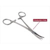 Chrome Fully Serrated Hemostat Forceps 5" Curved Pliers Stainless Steel