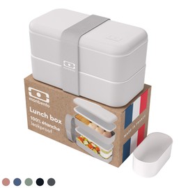 monbento - Bento Box MB Original Coton mit Fächern Made in France - 2 Tier Auslaufsicher Lunch Box Perfekt für Büro/Meal Prep/Schule - BPA Frei - Brotdose Lebensmittelbehälter - Grau