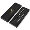 BEILUNER Ballpoint Pens, Stunning Black Chrome Metal Pen with Golden