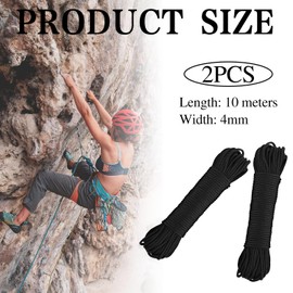 2pcs Nylon Rope - 10m Paracord, Durable and Strong Nylon Cord for Camping, Hiking, Survival, Outdoor Activities - Lightweight, Weather Resistant, Easy to Handle