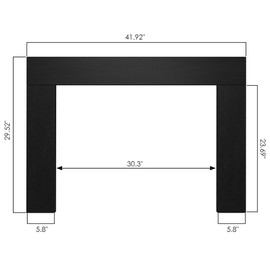 Velaychimney 41.9" W x 29.5" H Trim Kit Designed for Electric Fireplace Insert, Black