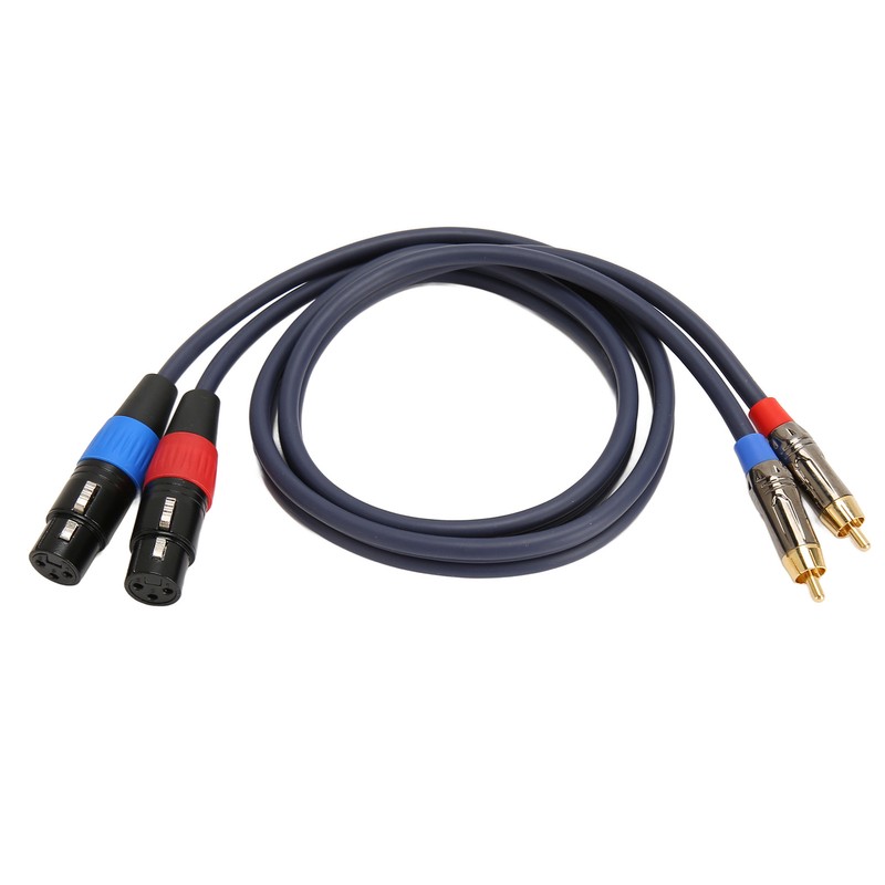 Dual XLR to RCA Cable Professional 24K Gold Plated Connector