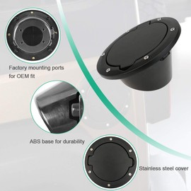Gas Cap Cover Fuel Filler Door Cover Compatible with 2007-2018 Jeep Wrangler JK JKU Sport Rubicon Sahara Unlimited