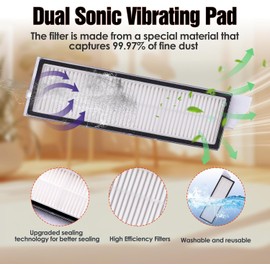 18-Piece Accessory Set Replacement Parts for S8 Accessories for S8+/S8 Plus/S8 with 6 Antibacterial Wipes with Silver Ions, 4 Filters, 4 Side Brushes, 2 Main Brushes