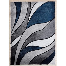 Udorich Aria Collection Soft Pile Area Rug for Cozy Comfort and Modern Style, Luxurious Plush Design, Blue