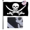 Mosprovie Pirate Flag 3x5 Outdoor Double Sided Embroidered- Heavy Duty