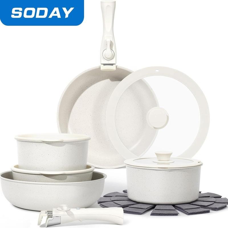 SODAY 15pcs Pots and Pans Set Non Stick, Cookware Sets