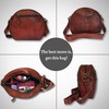 Madosh, Women's Genuine Leather Crossbody Semi-Circle Shape Purse Round Shoulder