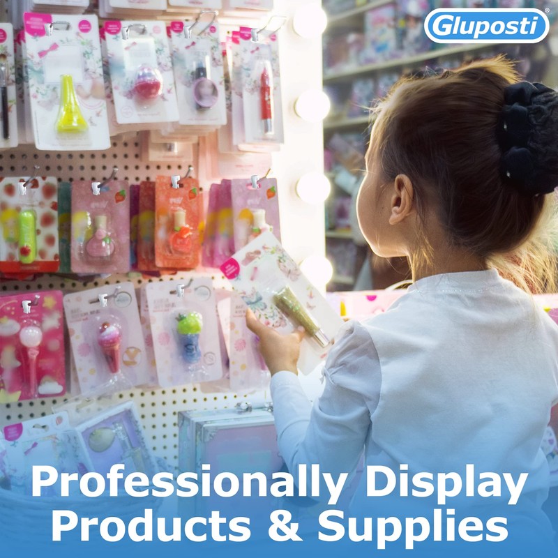 Gluposti Peg Hook Stoppers for 1/4 Pegboard Hooks and Slatwall,