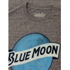 Tee Luv Men's Distressed Blue Moon Beer Logo Shirt, Graphite