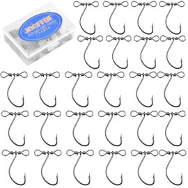 Drop Shot Fishing Hooks - 100Pcs/40Pcs in-line Drop Shot Rig and Swivel High Carbon Steel Worm Hooks for Carp Bass Perch Catfish