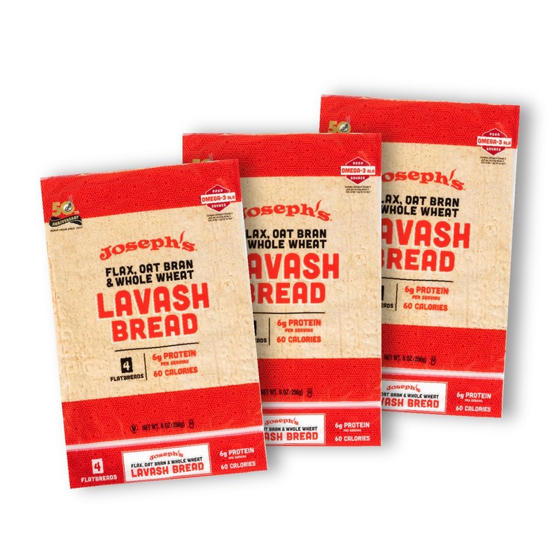 Flax Lavash 3 Pack - Joseph's Lavash Bread Value 3-Pack,
