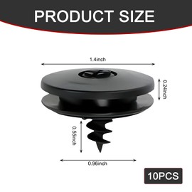 pinflaw Pack-10 Car Carpet Fixers, Non-Slip Plastic Car Mat Screws, Compact Carpet Floor Mat Anti-Shift Clips, Suitable for Most Cars, Trucks (Black)