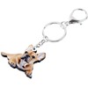WEVENI Acrylic French Bulldog Key Ring Pet Keychain Jewellery for