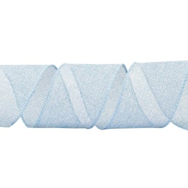 Zofrud Lt. Blue Burlap Ribbon - 64mm x 9M | Faux Jute Wired Ribbon for Wreaths, Christmas Decorations, Rustic Weddings, and Large Bow