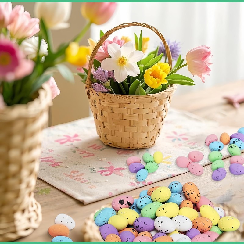 100pcs Easter Mini Eggs Decorations for Kids Easter Day,Artificial Bird