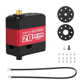 LX-224 Serial Bus Servo, 3 Connectors 20KG Large Torque Dual Ball Bearing Full Metal Servo Motor Equipped with Debug System for Robot DIY Making, 240 Degree Bus Servo