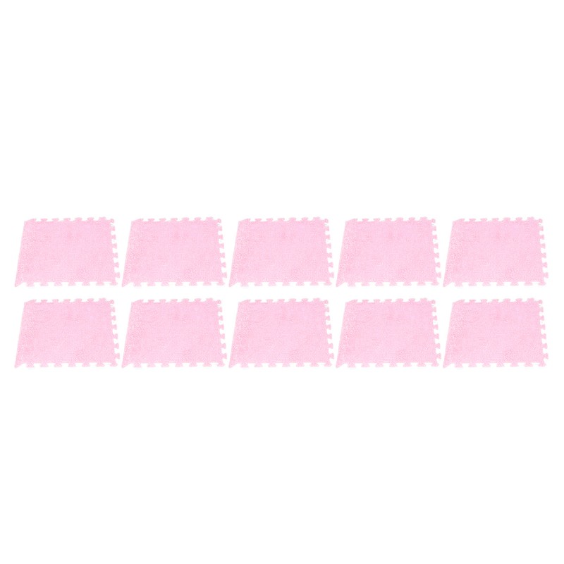 10pcs Plush Foam Floor Mat Prevent Slip Cuttable Thickened Interlocking