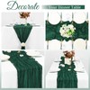 8 Pack Emerald Green Cheesecloth Table Runner 10Ft Boho Gauze