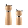 VKCHEF Pepper Mill, Wooden Salt & Pepper Grinder, Yellow Cat,
