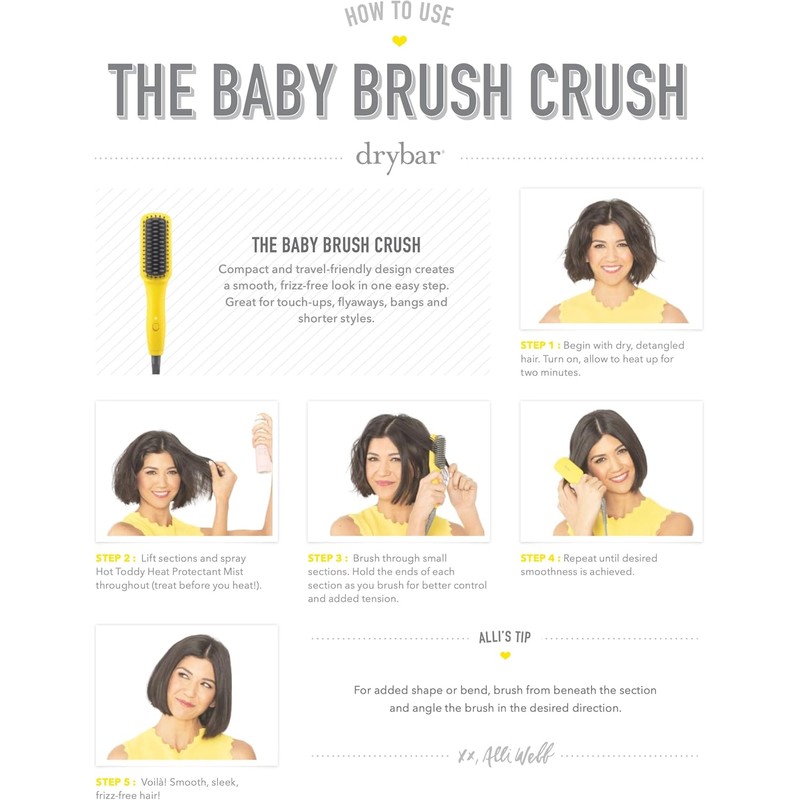 Drybar The Baby Brush Crush Mini Heated Straightening Brush, 1