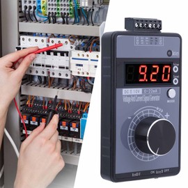 Voltage Current Generator Handheld Digital Generator 0-10V 0-22mA Voltage Current Simulator with Short Circuit, Supports Coarse and Fine Adjustment