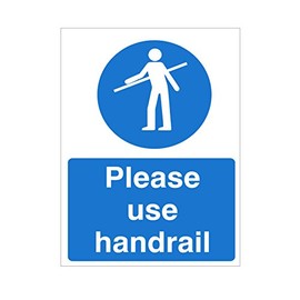 Please Use Handrail Sign 150mm x 200mm - Rigid Plastic
