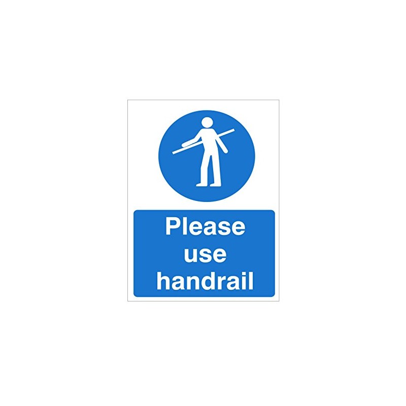 Please Use Handrail Sign 150mm x 200mm - Rigid Plastic