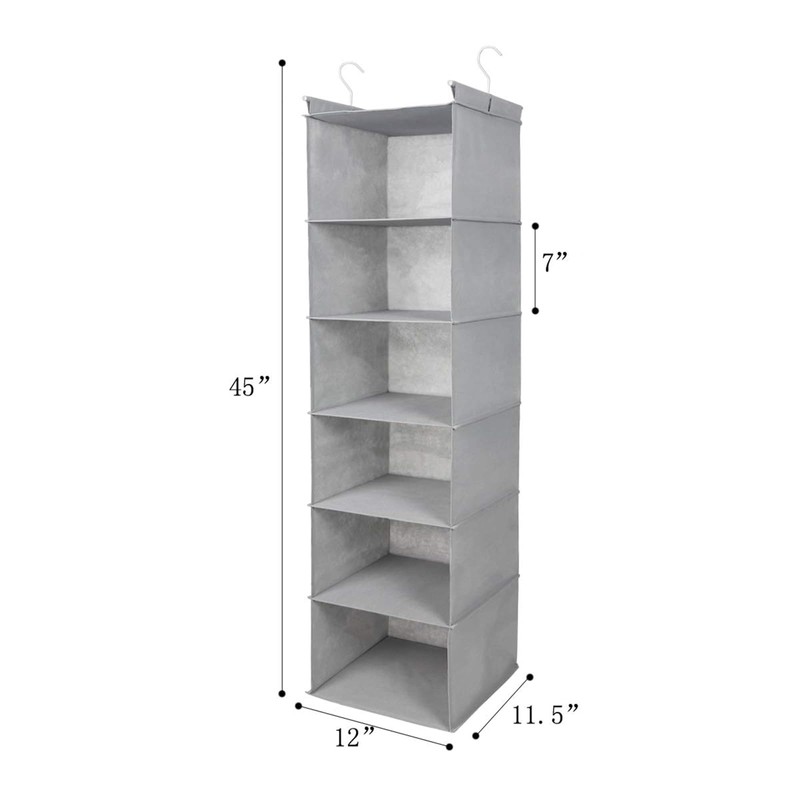 MAX Houser 6 Tier Shelf Hanging Closet Organizer, Closet Hanging