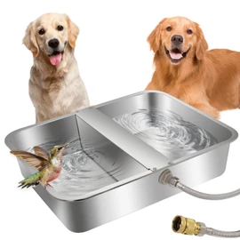 4Gal Automatic Water Bowl Dispenser for Dogs,Pig Waterer,Outdoor Automatic Dog Water Bowl,Stianless Steel Auto Fill Livestock Water Trough with Float Valve for Chicken,Horse,Calf,Dog,Goat