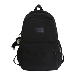 MININAI Cute Aesthetic Backpack for Women Casual Solid Bookbag Laptop Backpacks Korean Fashion College Travel Daypack (Black)