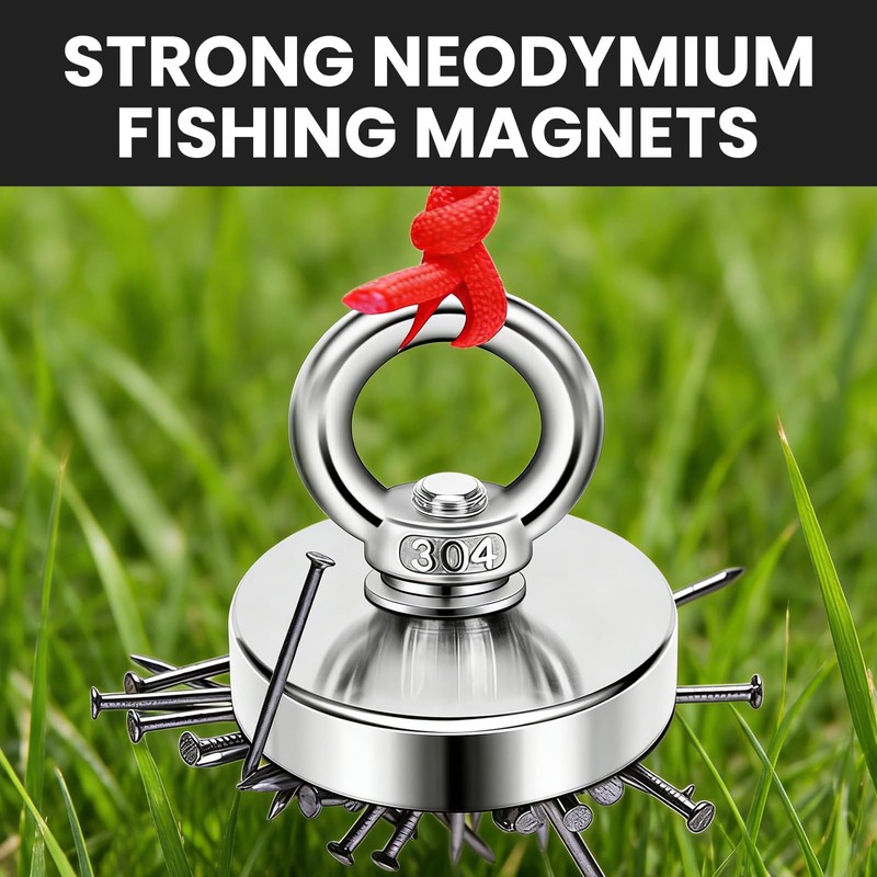 DIYMAG Super Strong Neodymium Fishing Magnets, 500 LBS(227 KG) Pulling