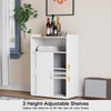 Adjustable Storage Cabinet with Sliding Doors, Multi-Functional Organizer with 2-Tier