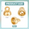 BENECREAT 40Pcs 18K Real Gold Filled Crimp End Caps, 0.19x0.17Inch