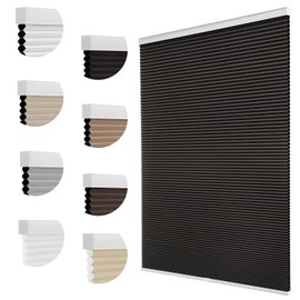 MYshade Cellular Shades, Blackout Blinds, Window Blinds Cordless, Blinds for Windows, Window Shades, Honeycomb Shades for Indoor Windows (Black, 29" W x 72" H)