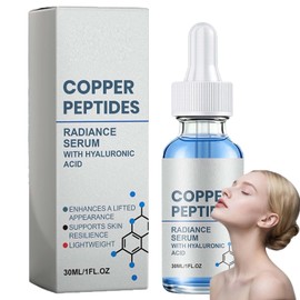 Suero facial péptido cobre, suero péptido cobre, serum facial antienvejecimiento, serum ácido hialurónico, su/ero fac/ial piel madura mujeres, hidratación profunda líneas finas (1pcs)
