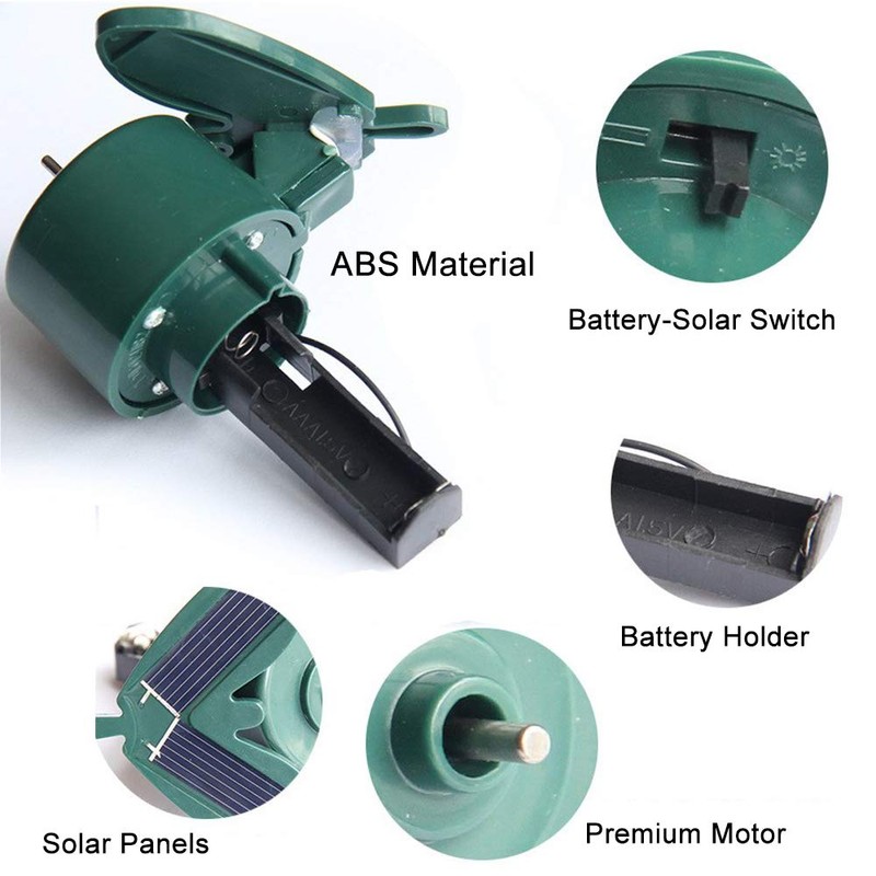 HOSTK 2pcs Solar or Battery Powered Fluttering Hummingbird, Wobble Fluttering