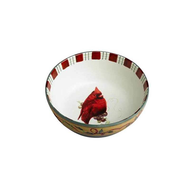 Lenox Winter Greetings Everyday Stoneware Cardinal All Purpose Bowl