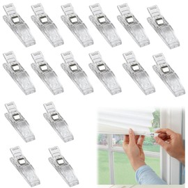 Large Sewing Clips, KITERI 16 Pcs Plastic Quilting Crafting Clips Temporary Window Blinds Shades Clips Transparent Fabric Clips Quilt Clips Craft Clips for Pleated Paper Blinds Shades